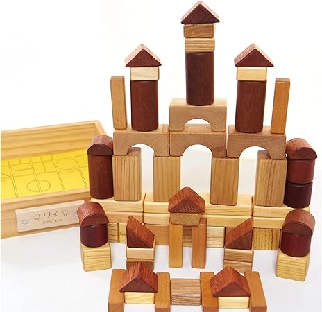 Amazon スプソリ 積み木 名入れ 木製 つみきいっぱいセット66p 木箱つき 遊び方ガイドダウンロードつき Ts 03 積み木 おもちゃ