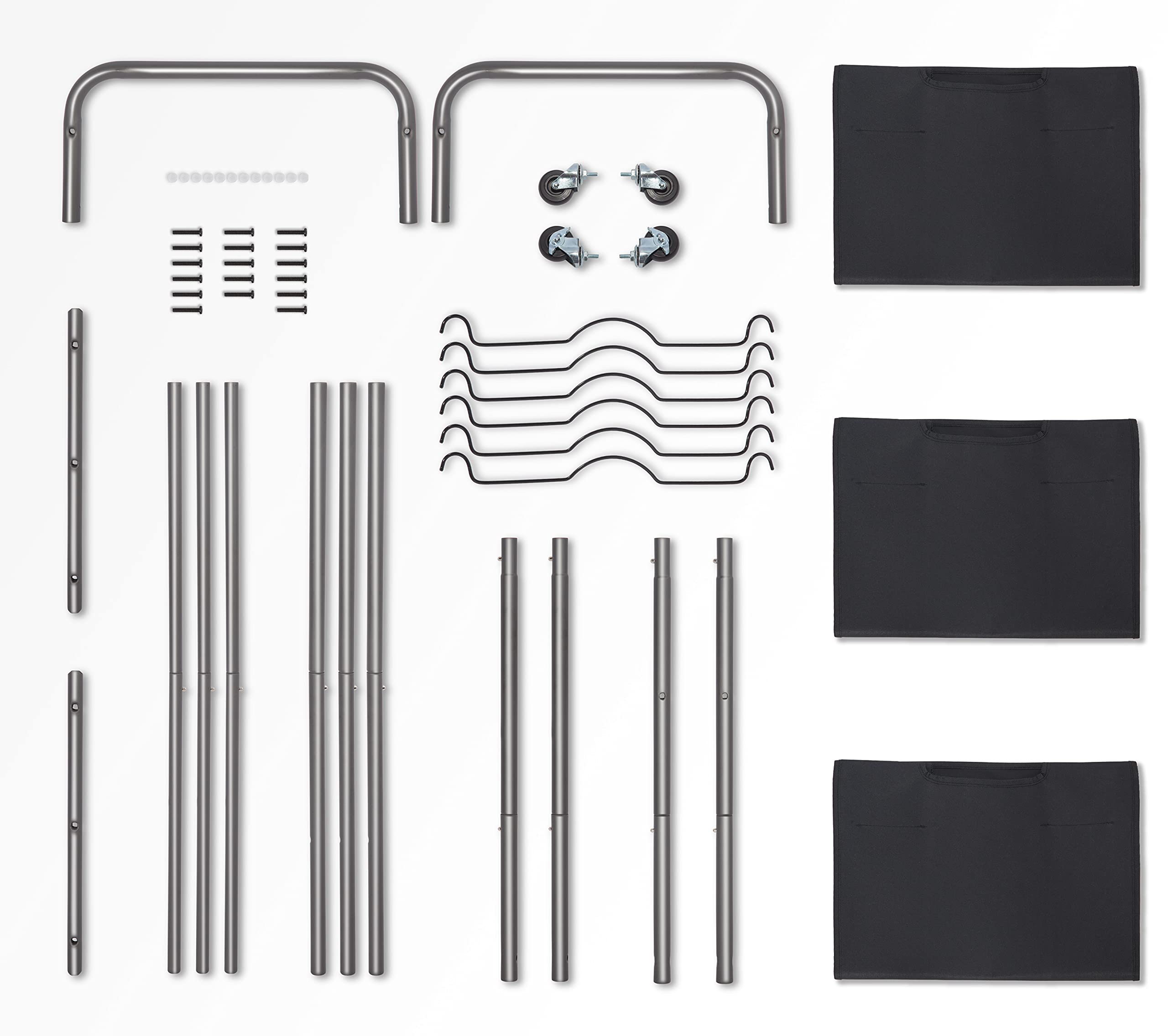 STORAGE MANIAC Laundry Sorter, Laundry Divider with Side Pockets, Multi Laundry Separator Hamper with Removable Bags and Rolling Lockable Wheels, Laundry Organizer Hamper, 3 Section Black