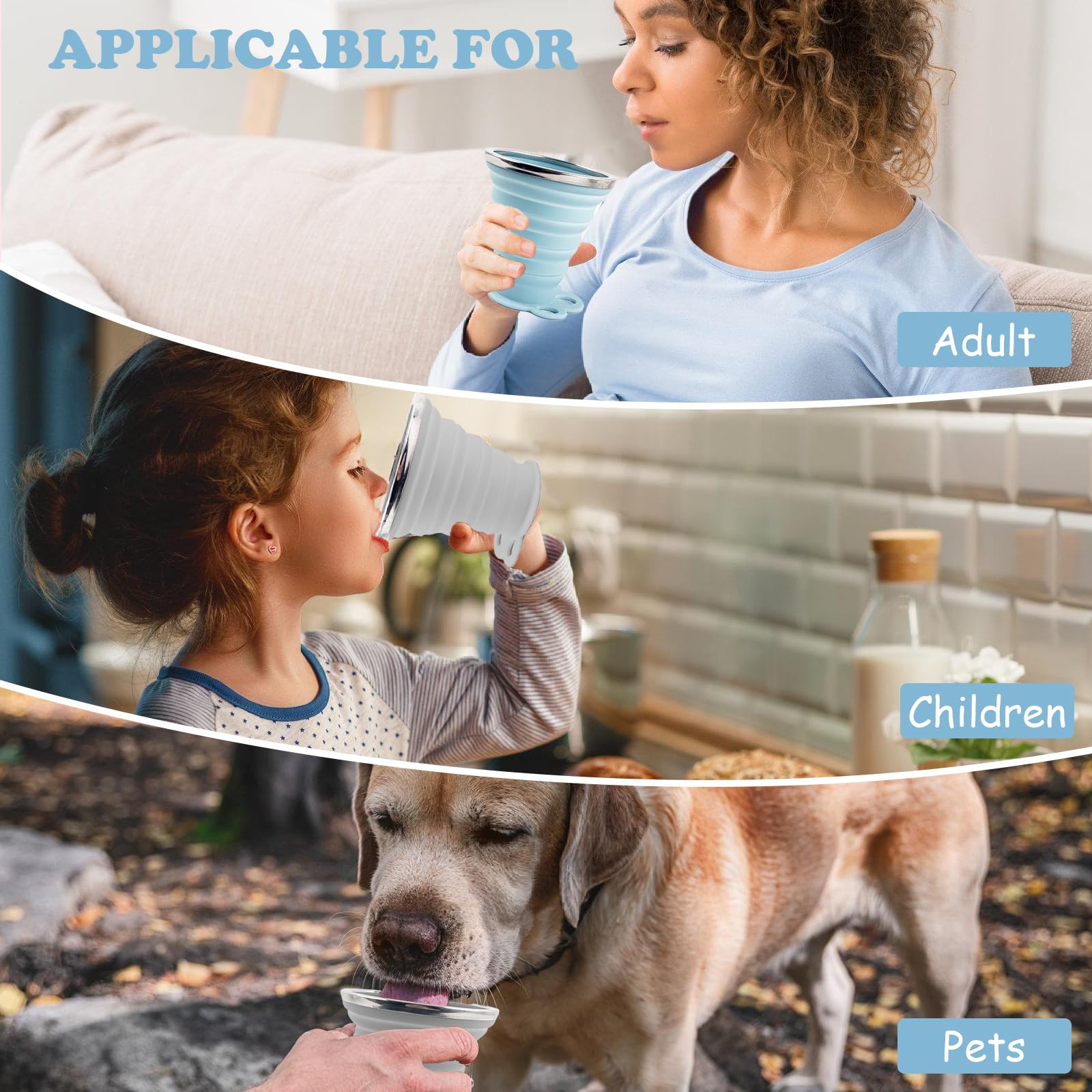 Silicone Collapsible Water Cup Portable Travel Coffee Drinking Mug - View #9