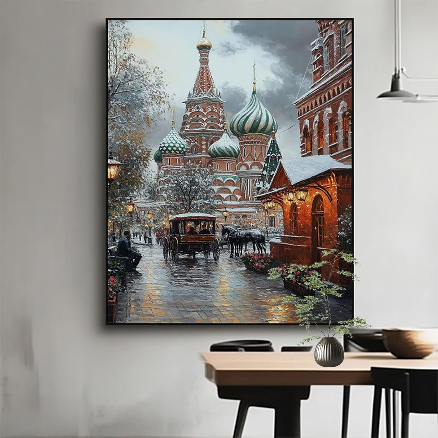 5D DIY Russia Diamond Art Paint by numbers Kit for Adults Landscape Diamond Paitning Arts and Crafts for Adults, Square Rhinestones Cross Stitch Embroidery Kit, Home Decor Gifts 20x28in Model-01698
