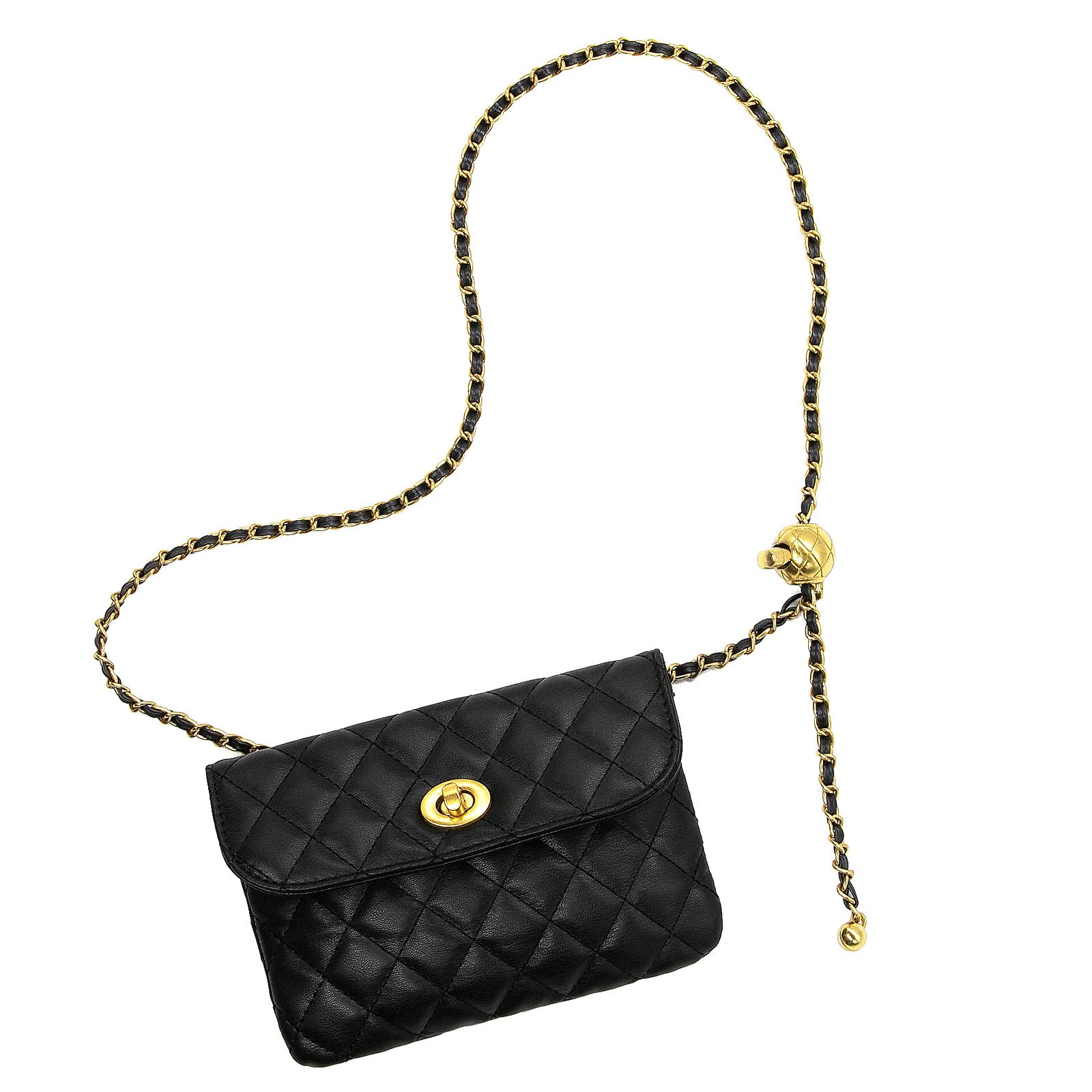 Amazon.com: YAMEIZE PU Leather Chain Belt Bag for Women