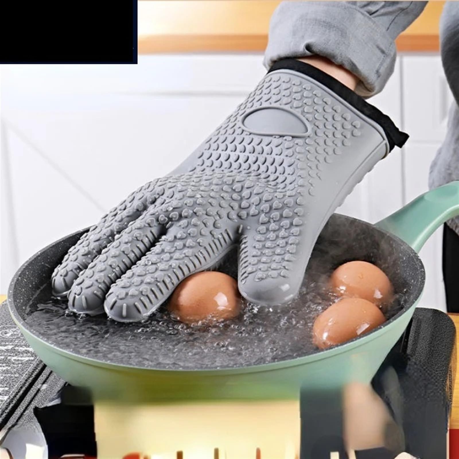 Gants de Cuisine en Silicone pour Four et Micro-Ondes, Anti-brûlures et antidérapants, compatibles avec Les casseroles et barbecues.