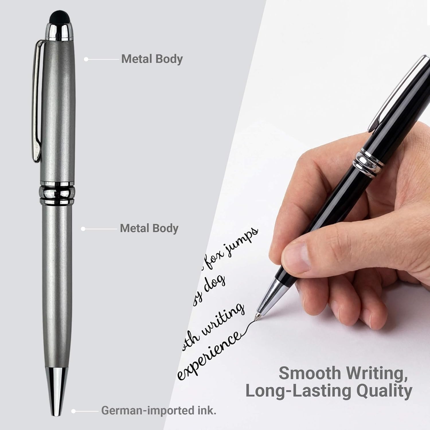 Yastar Personalized Pens Bulk Custom Ballpoint Pens with Business Name Message,wiht 10 Black Ink Refills Customized Engraved Pens with Stylus for Birthdays Anniversaries Graduations 12pcs/Pack