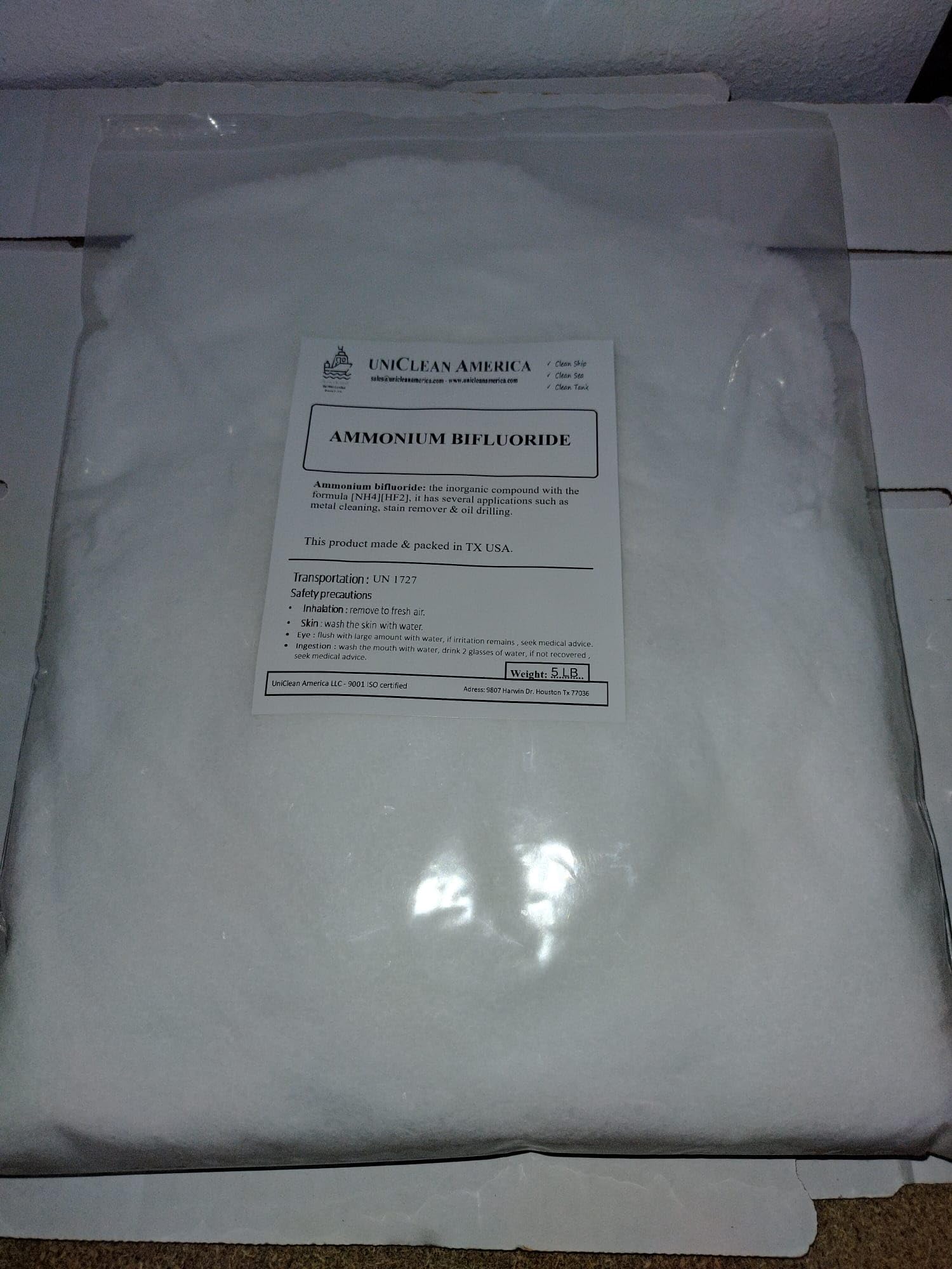 Ammonium Bifluoride Crystal Powder - for Metal Acid Cleaning & Brightening - Made in USA – Weight 30lb
