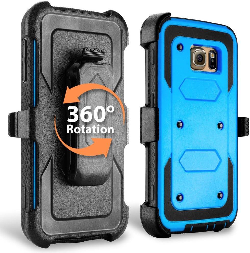 Samcore Galaxy S7 Edge Case Full Body Protective Shock Reduction Belt Clip Case With Rugged Holster Without Built In Screen Protector For Samsung Galaxy S7 Edge [BLUE]