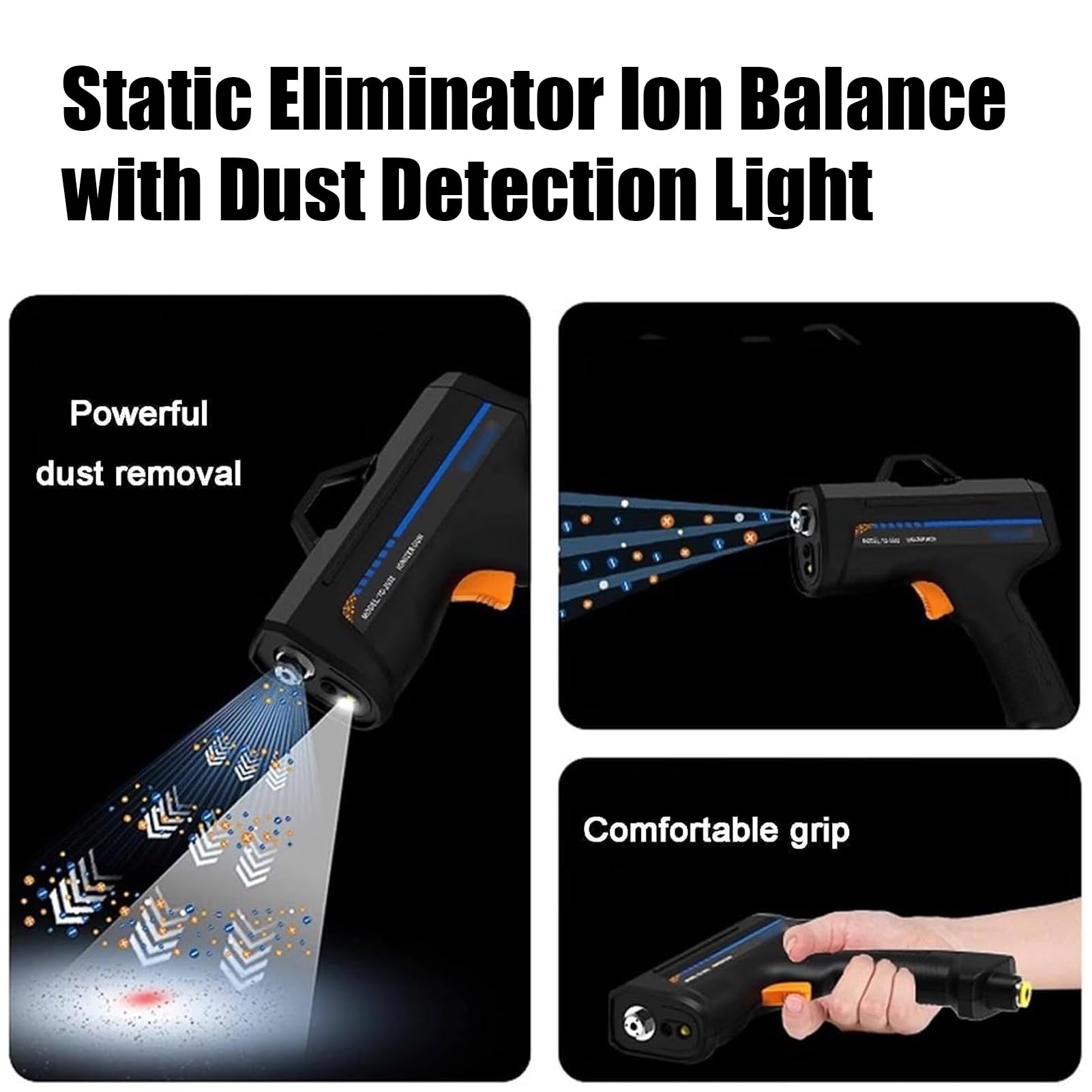 Aggiornamento Della Pistola Ad Aria D'Aria Ionizzante, Pistola Anti -Statica Portatile, Equilibrio Ionico Di Eliminatore Statico Con Pistola Ad Aria Compressa Con La Luce Della Luce Efficiente