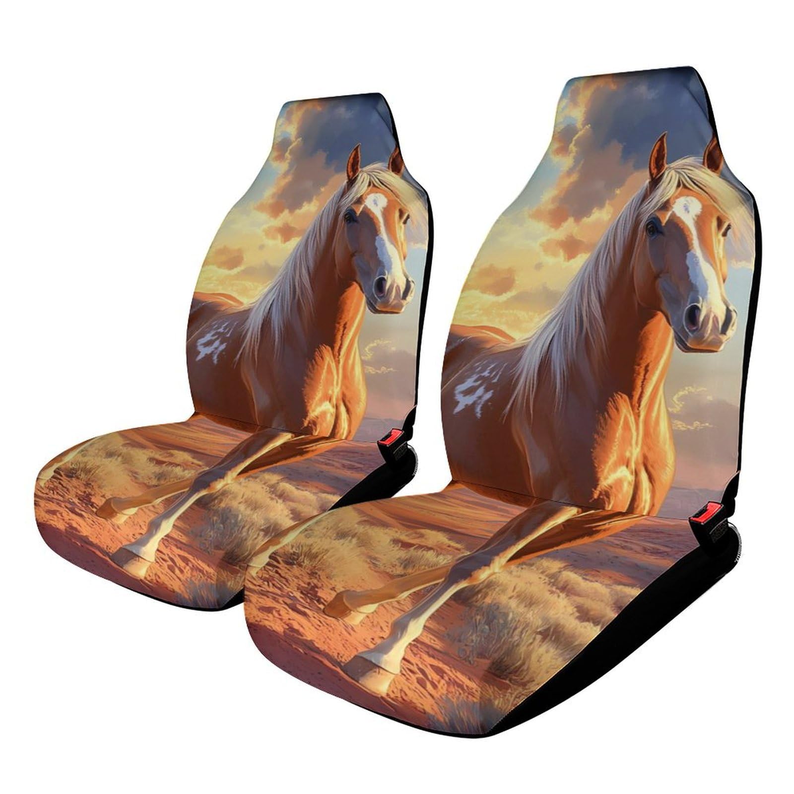Horse Car Seat Covers Universal Car Front Seats Protector Auto Interior Accessories 2PCS