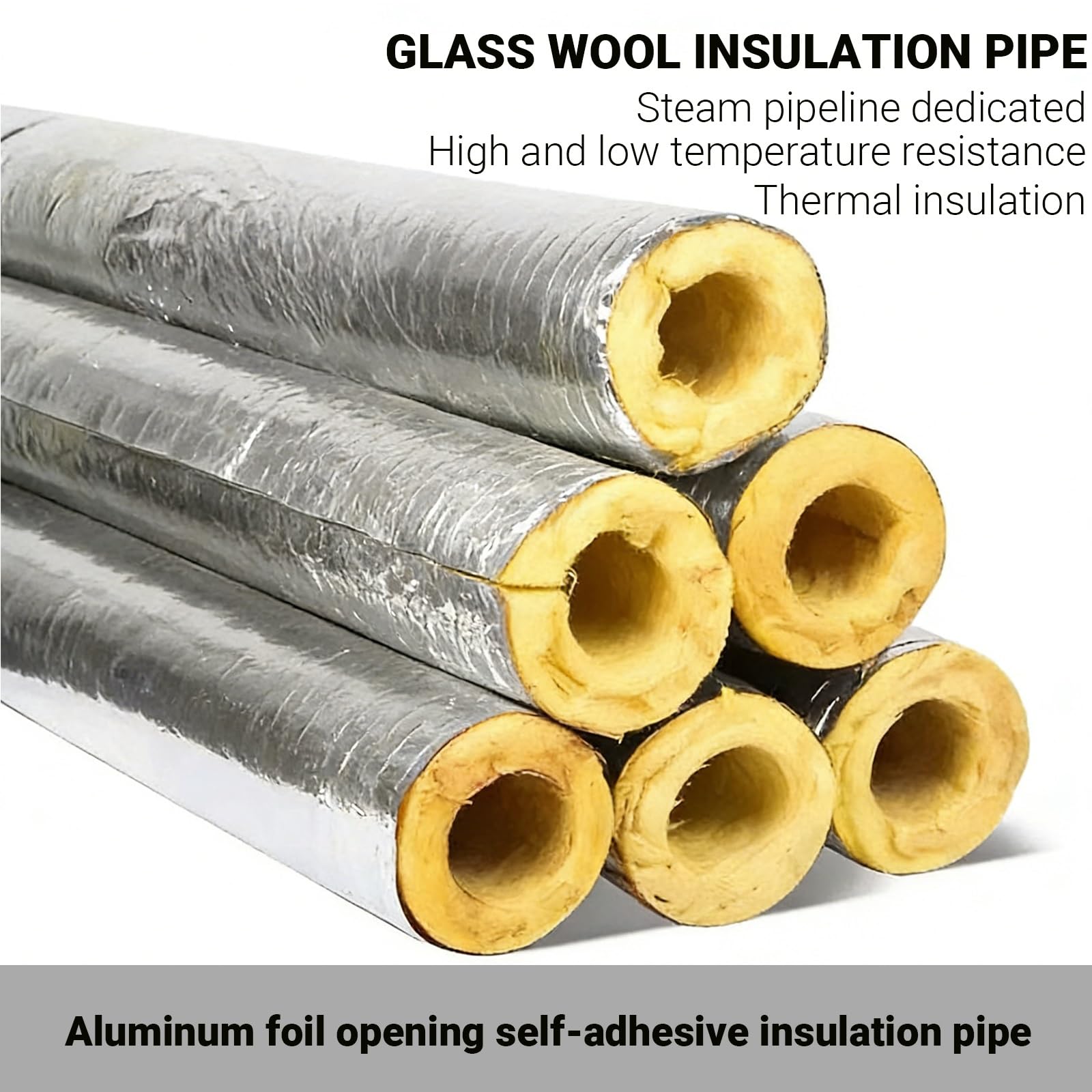 Tubo Isolante in Schiuma per Tubi,Tappetini isolanti autoadesivi,Isolamento Termico e Acustico,Guaina di Isolamento ,Copertura Antigelo Del Contatore Acqua,1m,50mmTHK(34mmID)