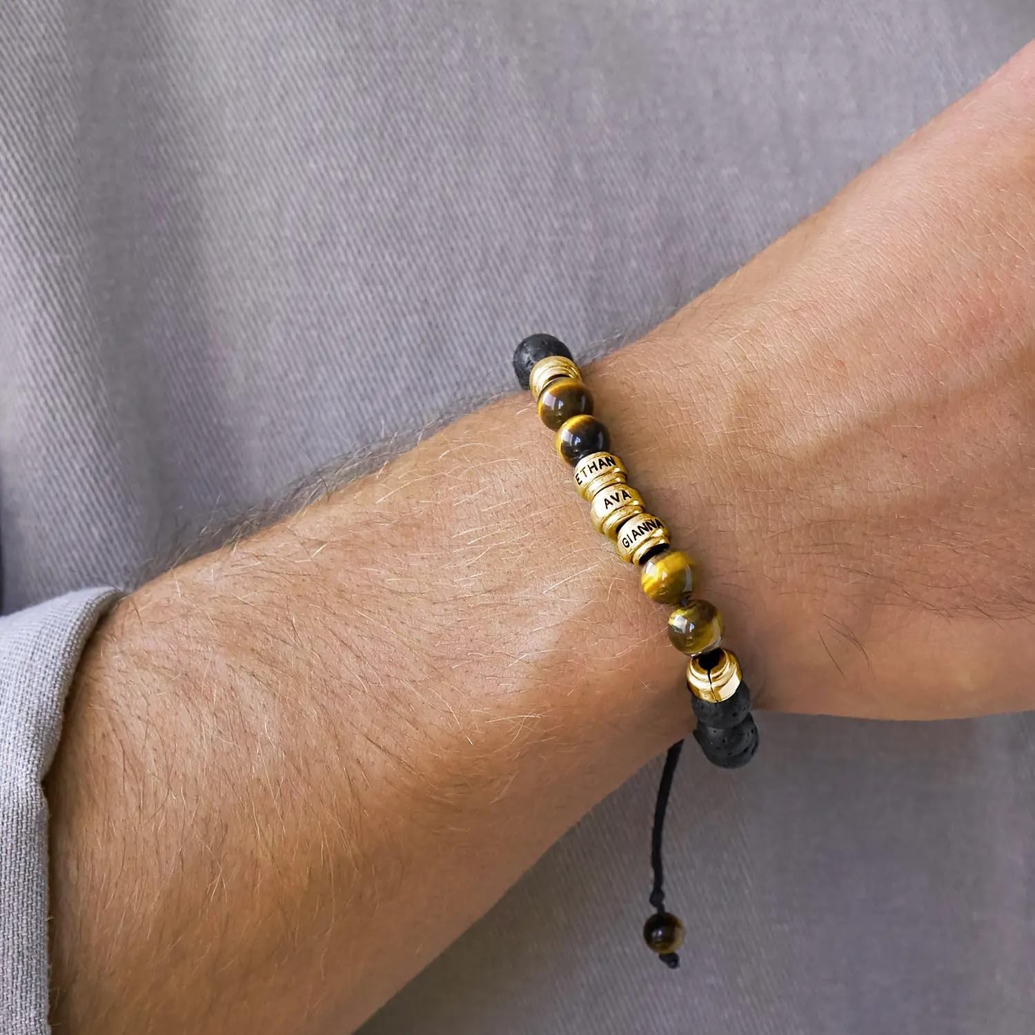 MyNameNecklace Personalized Choose Your Style Men Bracelet - Custom Inscriptions - Meaningful Gift for Him, Husband - Gift for Father's Day, Christmas, Birthday by - MYKA