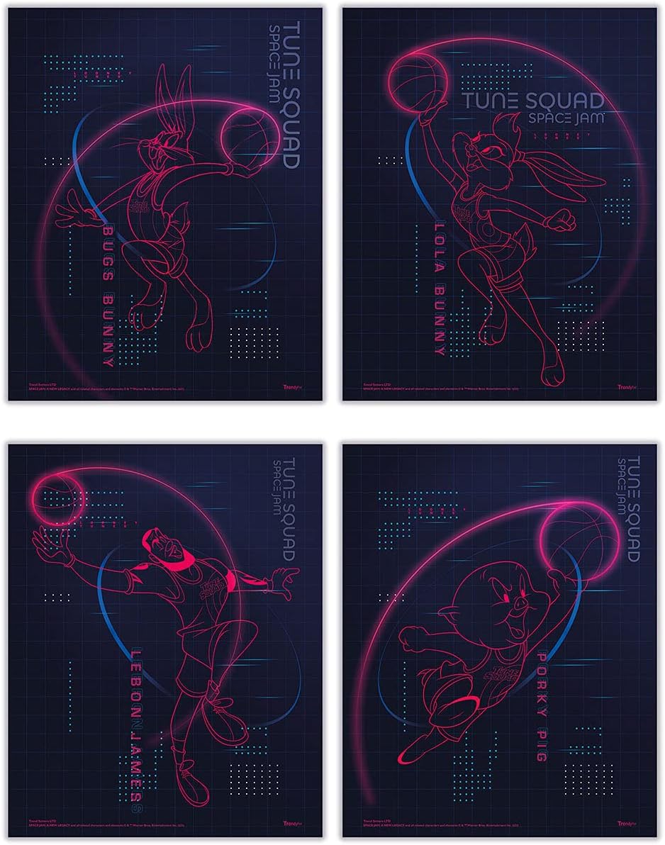 TRENDYPRINT Looney Tunes Space Jam: New Legacy 8 x 10 Wall Art Set