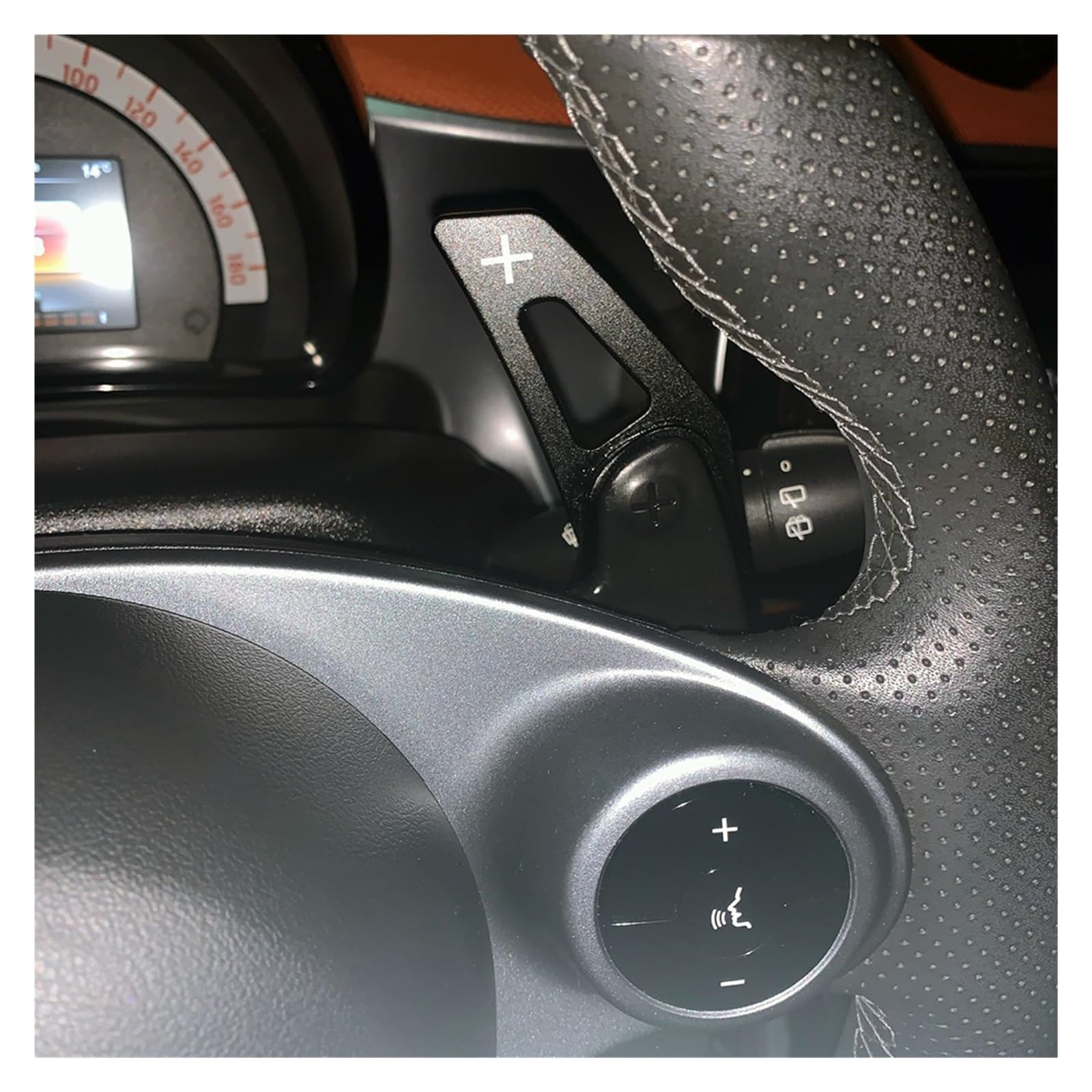 EVGATSAUTO Leva del Cambio del Volante in Lega di Alluminio, Copertura del Rivestimento Estesa per Smart Fortwo 2009-2018