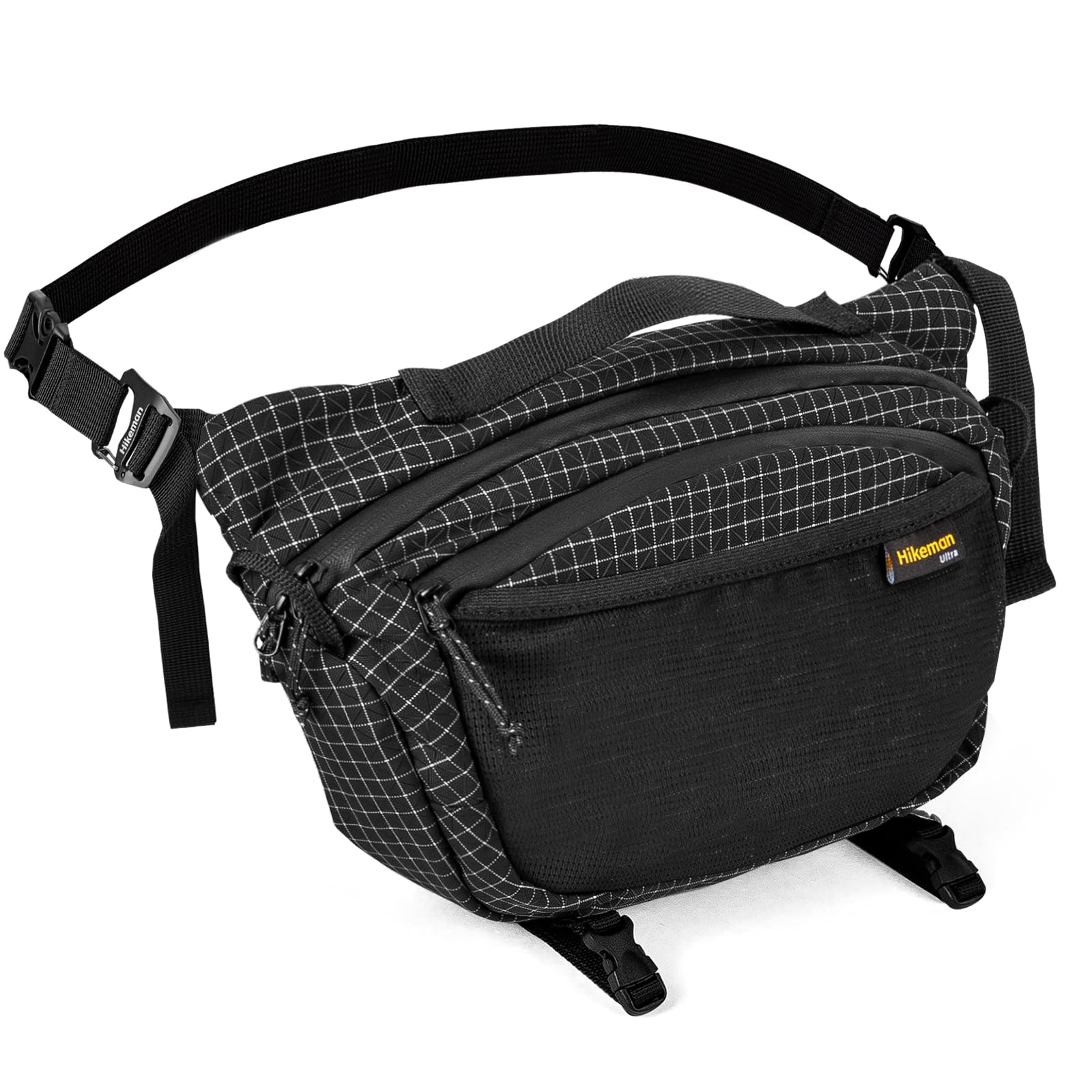 HIKEMAN Backpack Chest Pouch - Lightweight Crossbody Shoulder Bags,Hiking Backpack Attachment Bag,Waterproof Waist Bag for Traveling Cycling Sports Climbing Hiking (Black)