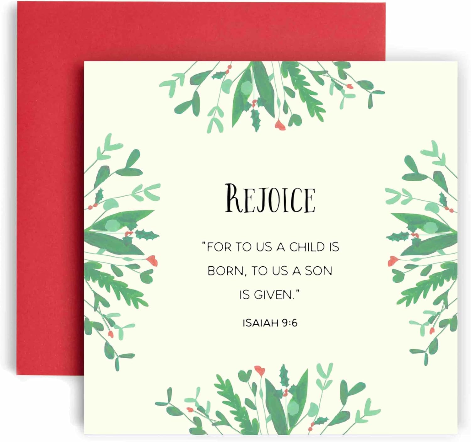 Huxters 宗教クリスマスカード &ndash; Rejoice For Us a Child is Born Iasaiah 9:6 彼女