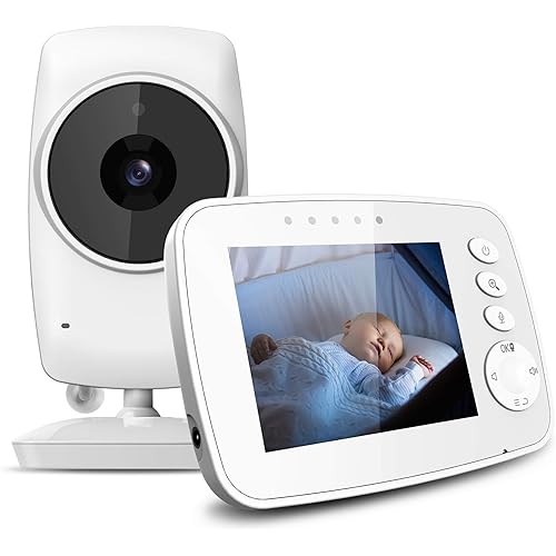 Newbaby Baby Monitor, 3.2" Video Baby Monitor with Camera and Audio, Baby Nursery Camera, Two Way Talk, Room Temperature, 7 Lullabies, 960ft Range and Keep Eyes on Babies with Night Vision