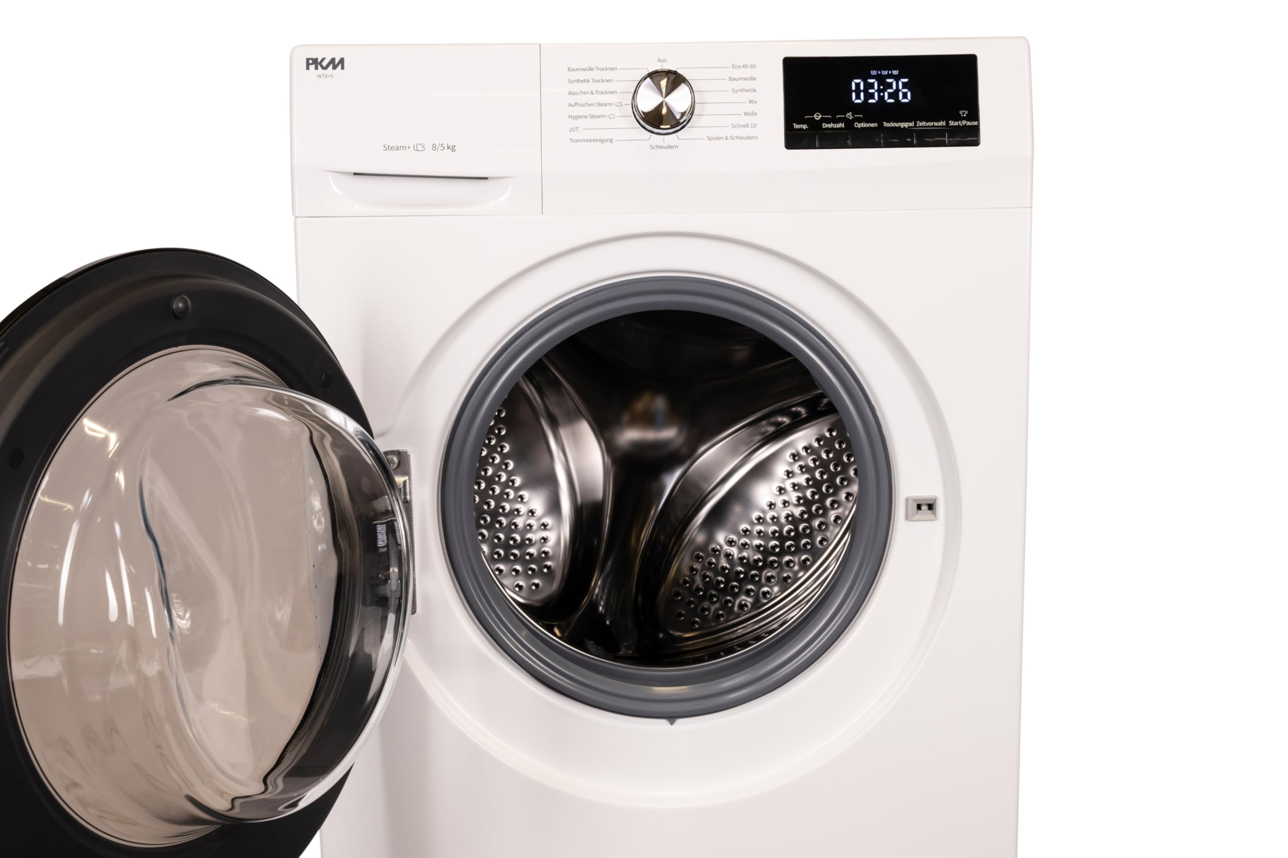 PKM WT8+5 Waschtrockner 8kg Waschen 5kg Trocknen 15 Programme Steam LED-Beleuchtung