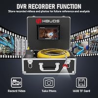 Vista 5 de Cámara de alcantarillado, cámaras de tubería de drenaje autonivelantes con contador de metros, batería de 12V 4500mAh, luz de cámara serpiente