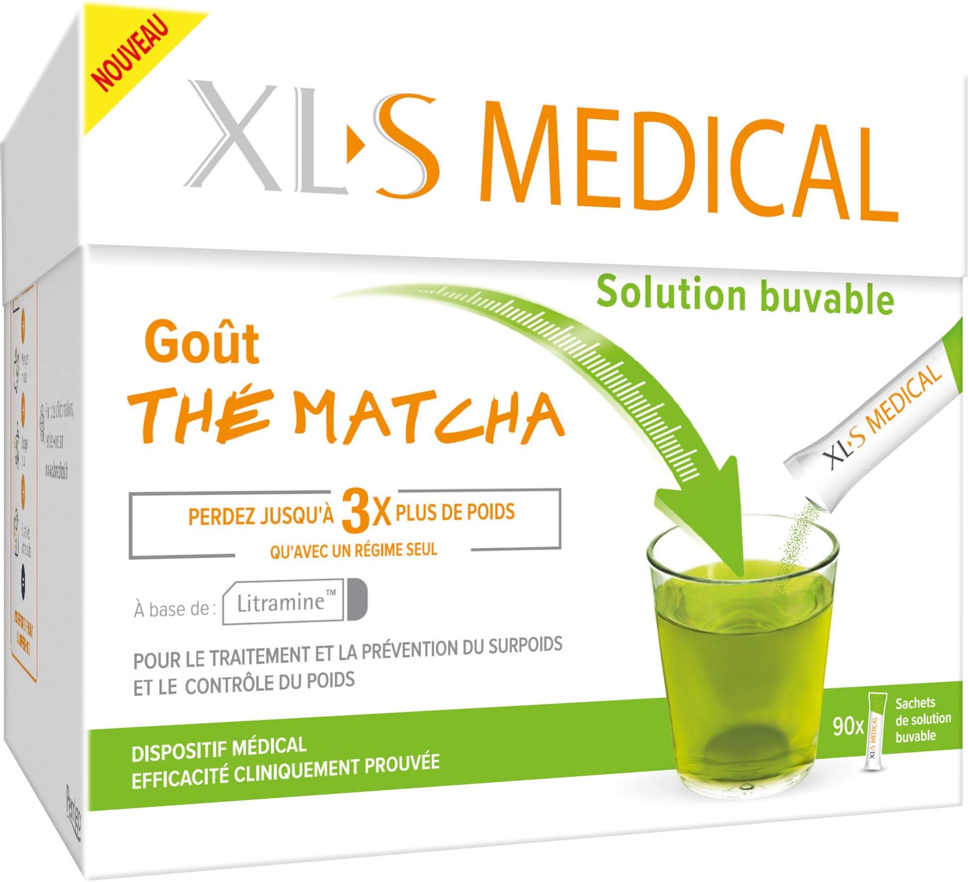 XLS Médical Solution Buvable Thé Matcha 90 Sticks