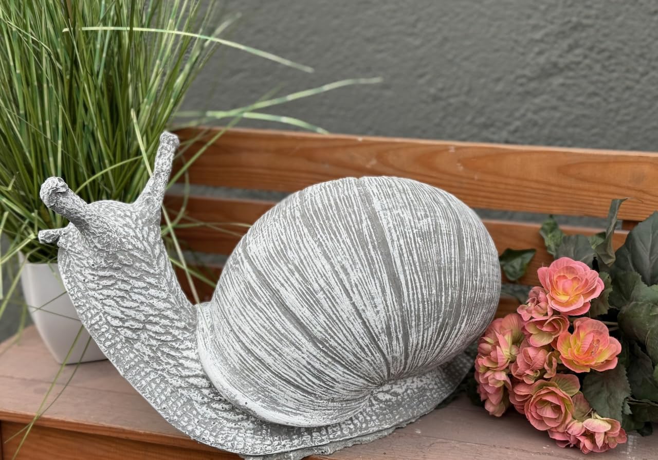 stoneandstyle Steinfigur große Schnecke, 43 cm Länge, frostfest, massiv, 18,4 kg