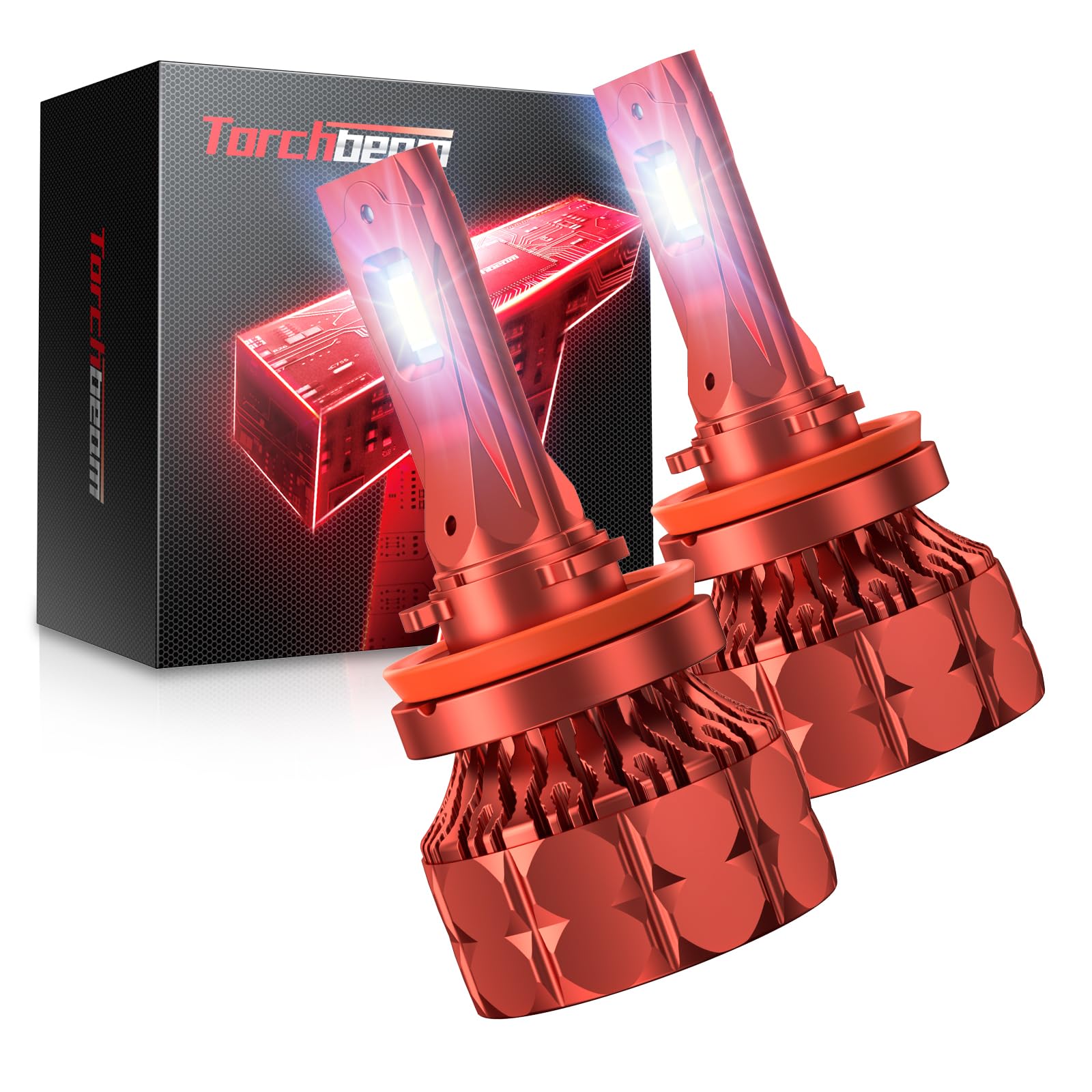 Torchbeam 2026 H11 85000LM Bulbs, Cool White 6500K, 12X Brightness, Plug-N-Play, Pack of 2