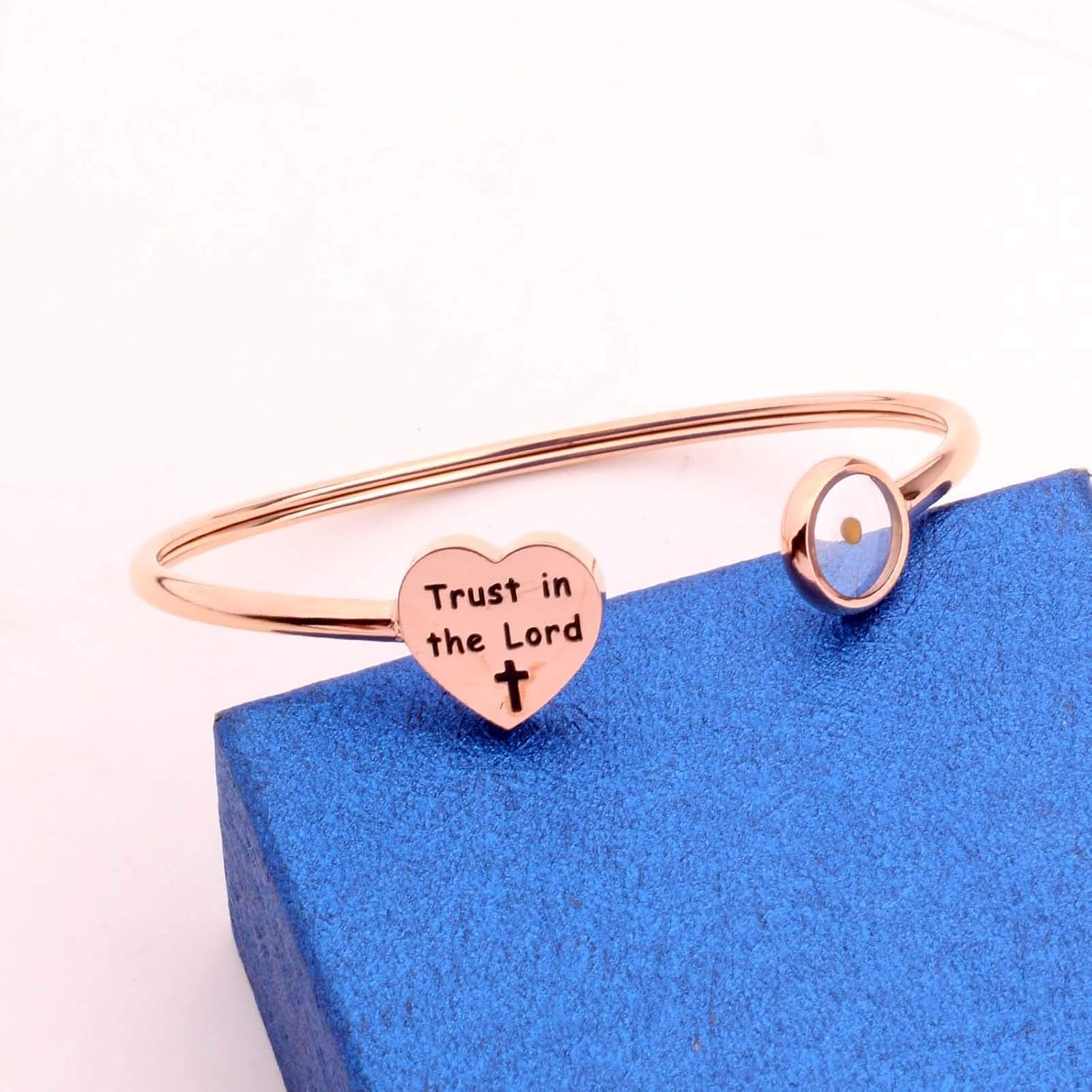 Rose Gold Inspirational Faith Bracelet Jewelry Mustard Seed Flexible Bracelets