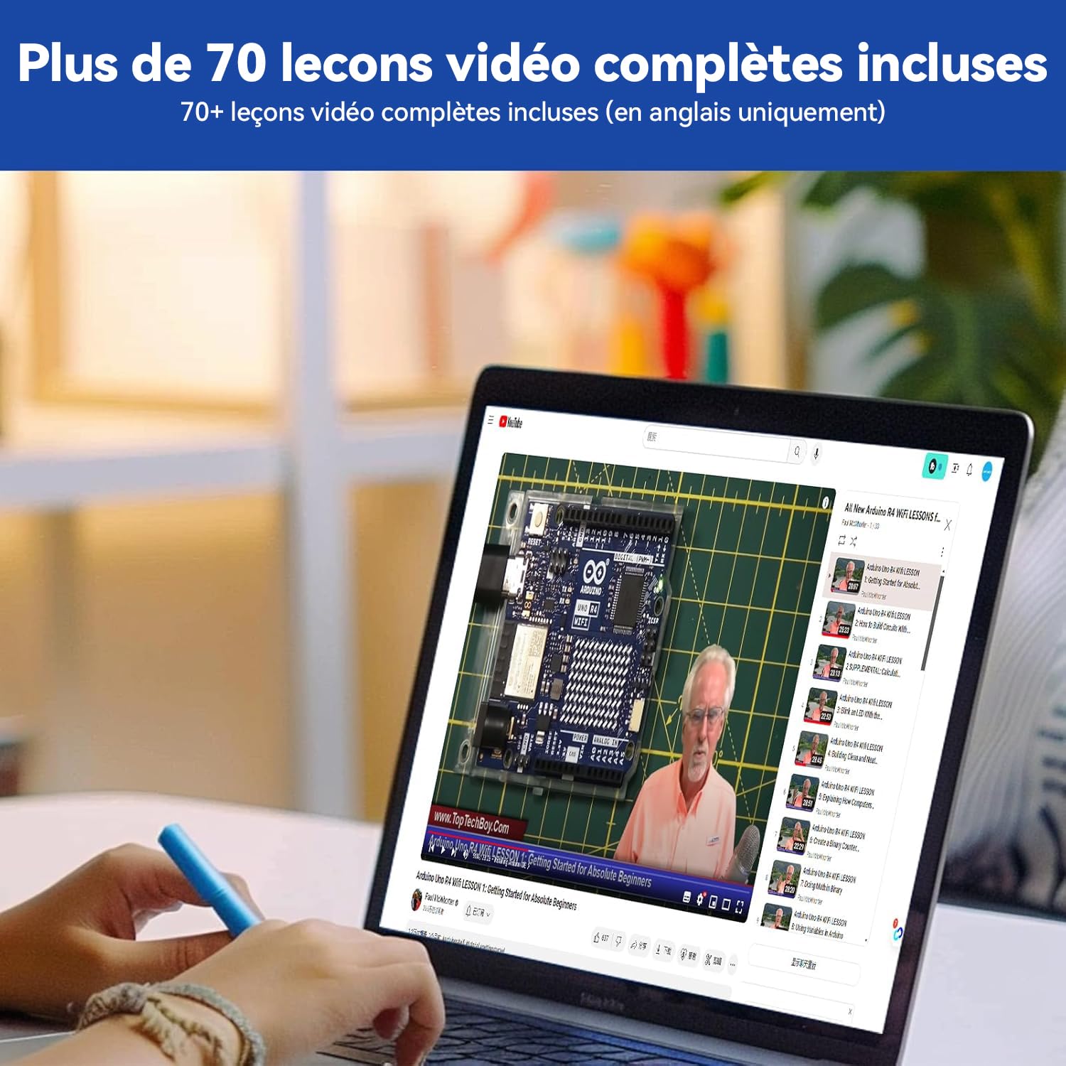 SunFounder Da Vinci Starter Kit pour Raspberry Pi 5 4B 3B B+ 400, Zero 2 W, Python C Java Scratch Node.js, Tutoriels en Ligne et Cours vidéo pour débutants et Experts (Raspberry PI Non Inclus)