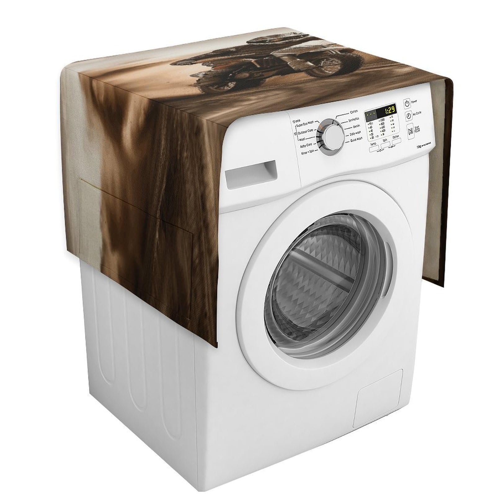 Vstadank Style Motocross Dust Cover Dustproof Washer And Dryer Covers For The Top Fridge Dust Cover Multi-Purpose Decorative Kitchen Appliance Covers For Home Machine Protector