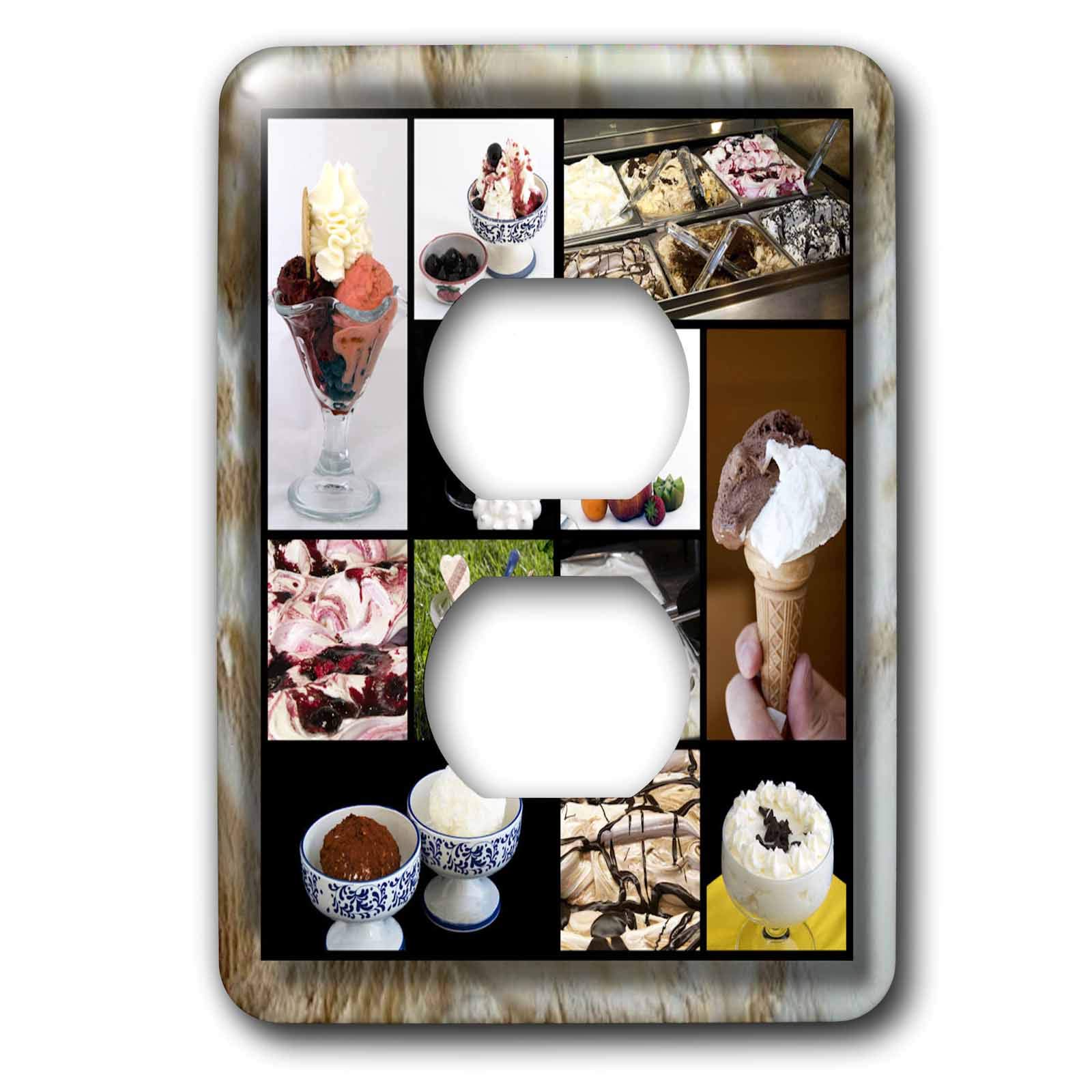 Couvercle de prise avec collage crème glacée 3dRose lsp_28787_6 pour masquer les défauts