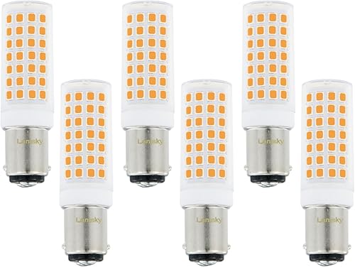Miniatura 6 de BA15D Bombillas LED de 6 W regulables 120 V, base de bayoneta de doble contacto B15, blanco cálido suave 3000 K, 60 W tipo JD equivalente a halógeno