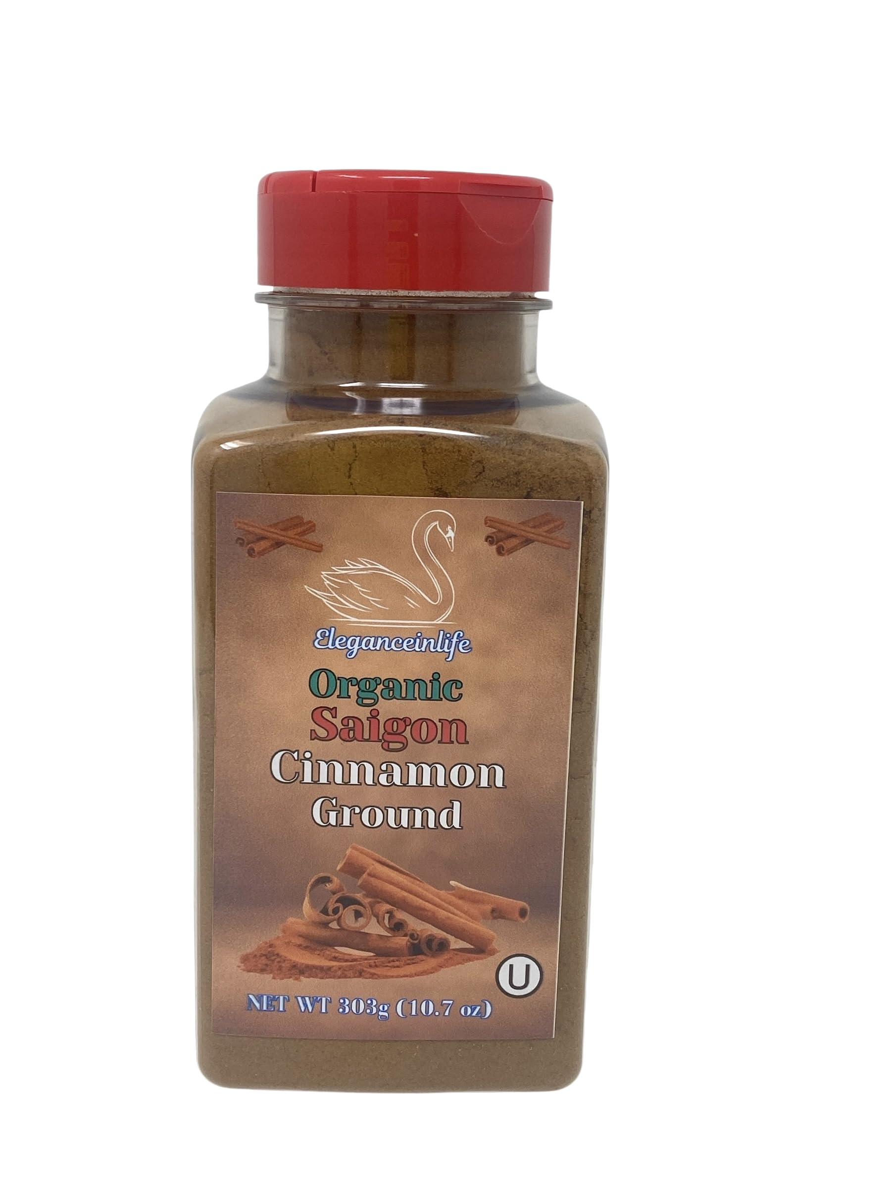 Eleganceinlife Organic Saigon Cinnamon Ground, 10.7 oz (303g) -Packed in USA (1)