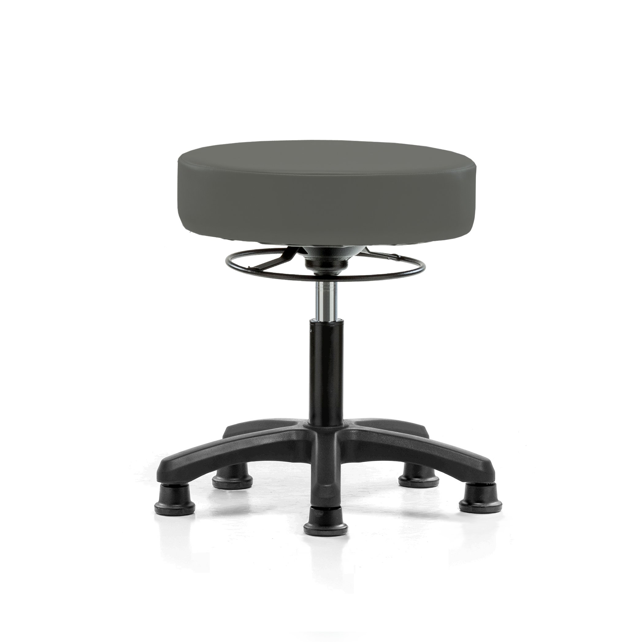 Perch Lab Stool, Glides, 18-23", Charcoal Vinyl