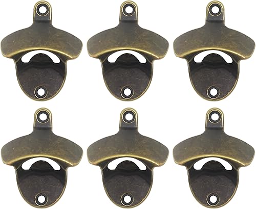 Miniatura 18 de Abrebotellas rústico montado en la pared, abridor de tapas de cerveza de cobre antiguo (paquete de 3) Cobre Antiguo,Bronce antiguo,Dorado