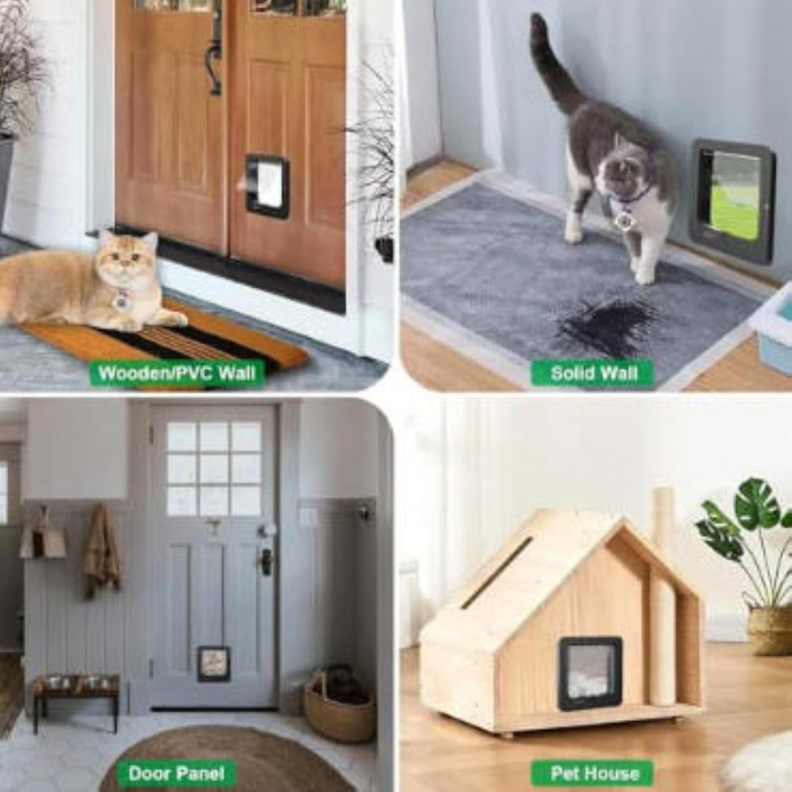 Trappe pour Chat avec Puce Électronique, Porte Automatique pour Animaux avec Verrouillage À 4 Voies, Capteur de Collier, Télécommande, Étanche 29 X 25 Cm pour Chats Et Petits Chiens Black