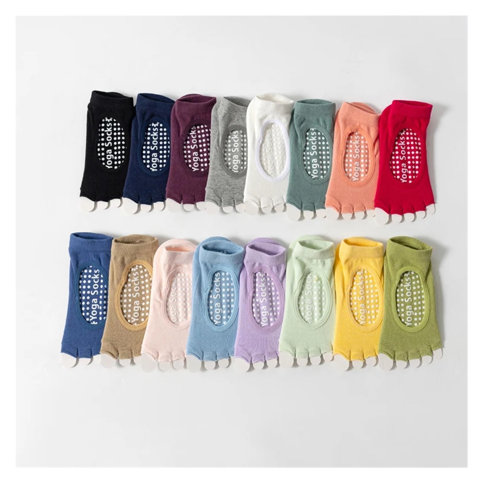 Calcetines De Yoga De Cinco Dedos Con Espalda Descubierta For Mujer, Calcetines De Ballet De Baile De Algodón Antideslizantes, Calcetines Deportivos Abiertos Medio Transpirables For Fitness Y Pilates