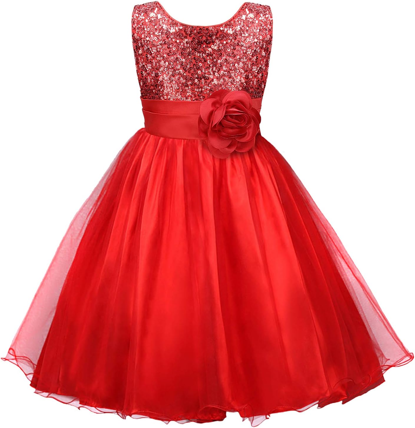 Acecharming Girls Dresses Sequin Flower Girls Party Dress Bridesmaid Ball Gown Wedding Tulle 3-10 Years