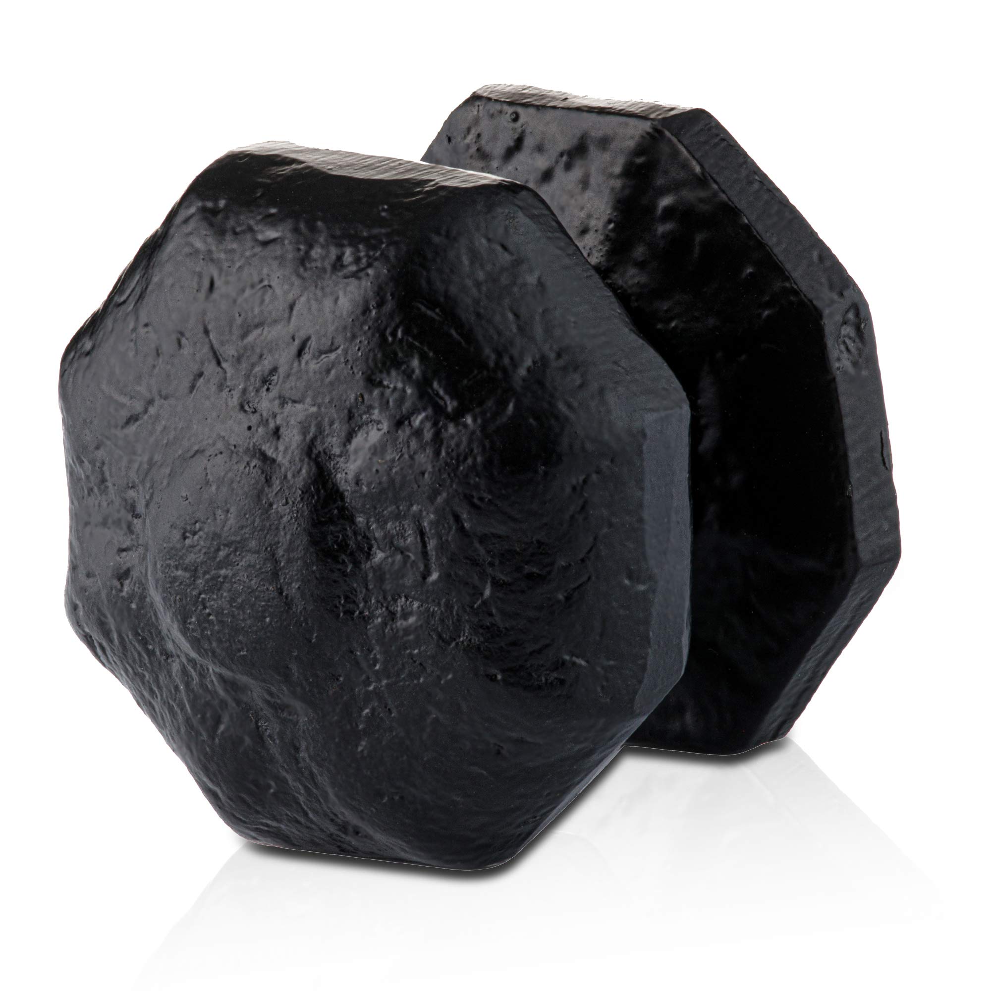XFORT 63mm Black Antique Centre Door Knob Octagonal, Vintage Cast Iron, for Exterior Front Door
