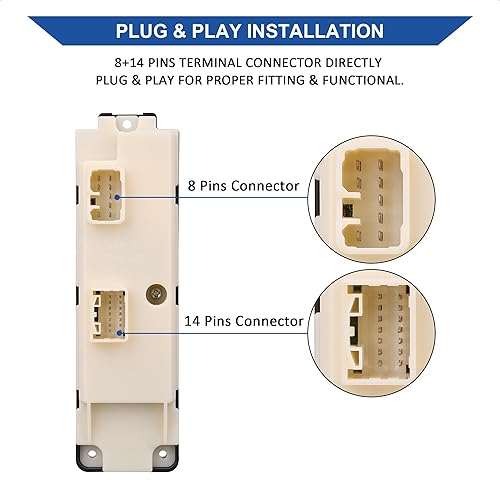 Miniatura 3 de Interruptor maestro de ventana eléctrica delantera izquierda para lado del conductor compatible con Chevrolet Chevy Colorado 2004-2012 / GMC Canyon