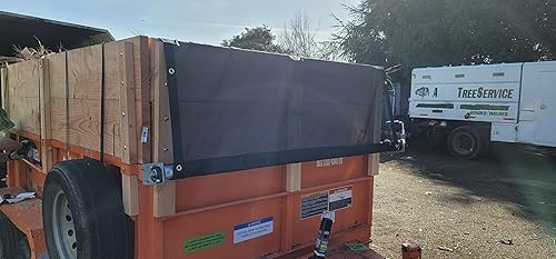 Miniatura 3 de Mytee Products Kit de lona para camión volquete y remolque con lona de malla de PVC de doble bolsillo de 8 x 14 pies, sistema de lona de camión