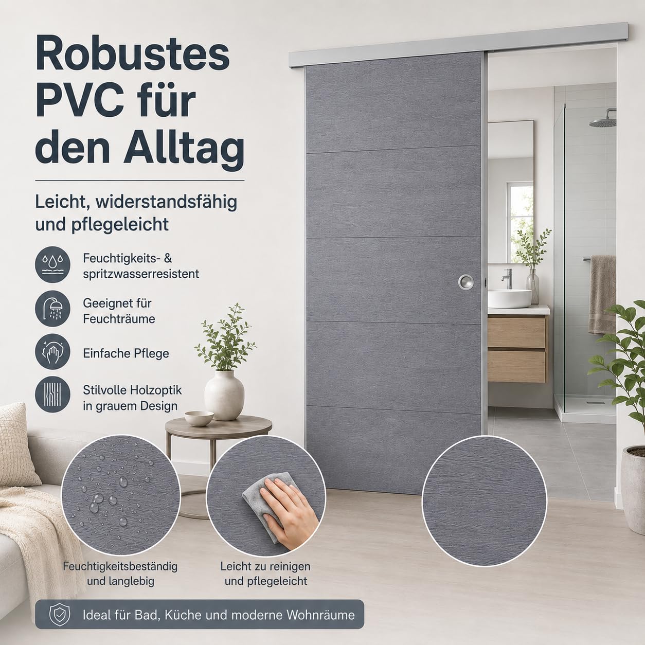 Drzwi przesuwne Door in Box firmy Grosfillex beton
