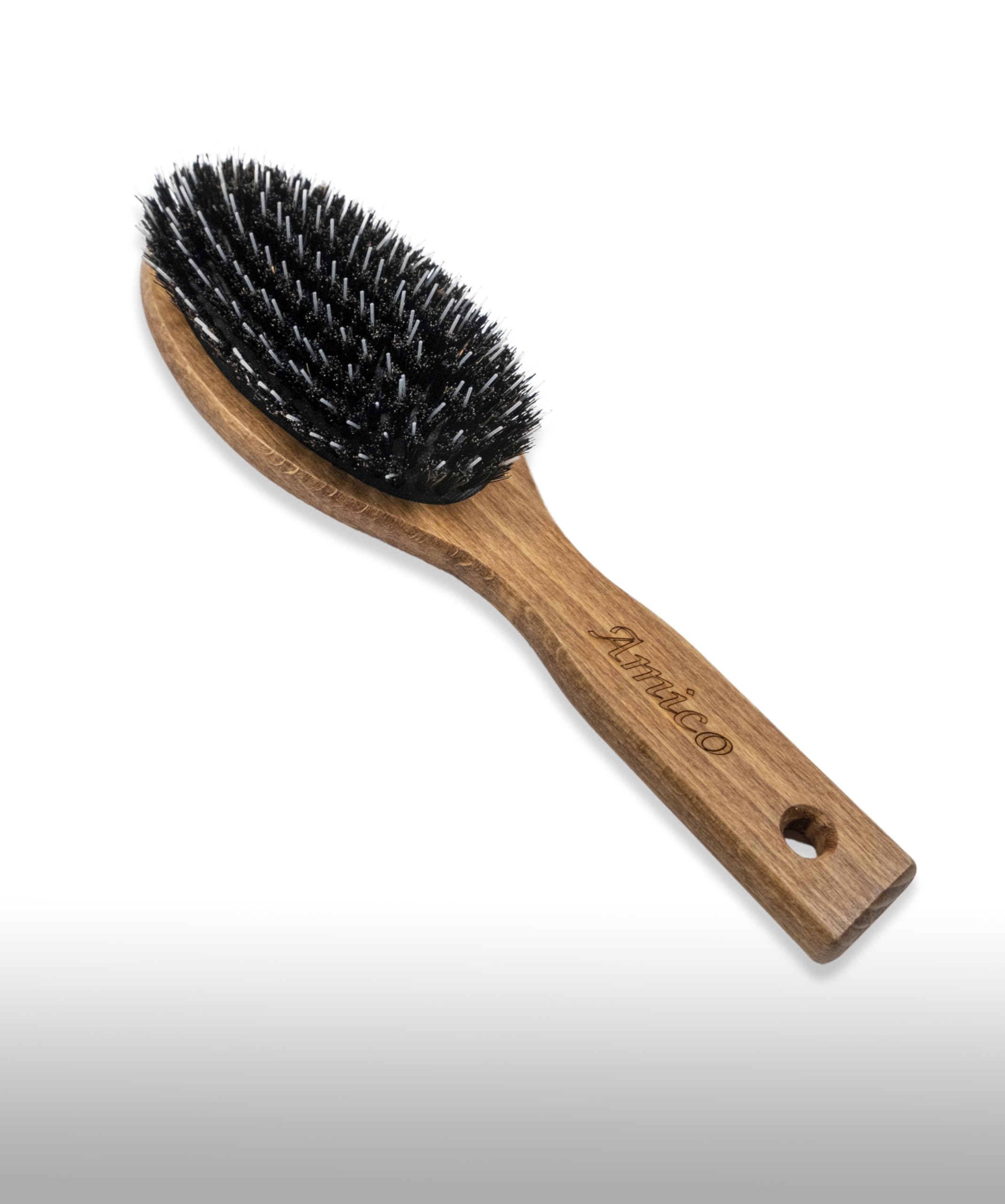 MD10 COLLECTION - Cepillo Cerdas Naturales para Perros y Gatos - Cepillo Mantequilla Pelo Largo y Corto - 70% Cerdas Naturales y 30% Nylon - Desenreda, Suaviza y Estimula - Madera Ecológica de Haya