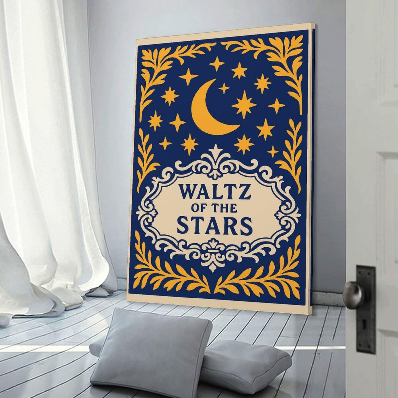 Junmoney Waltz of The Stars Illustration Wall Picture Print 08x12inch(20x30cm), for Apartment Walls, Studios Or Work Areas, A Simple Refresh for Blank Walls