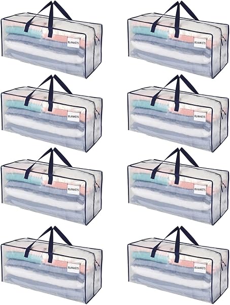 VENO 8 Pack Clear Moving Bags with Backpack Straps