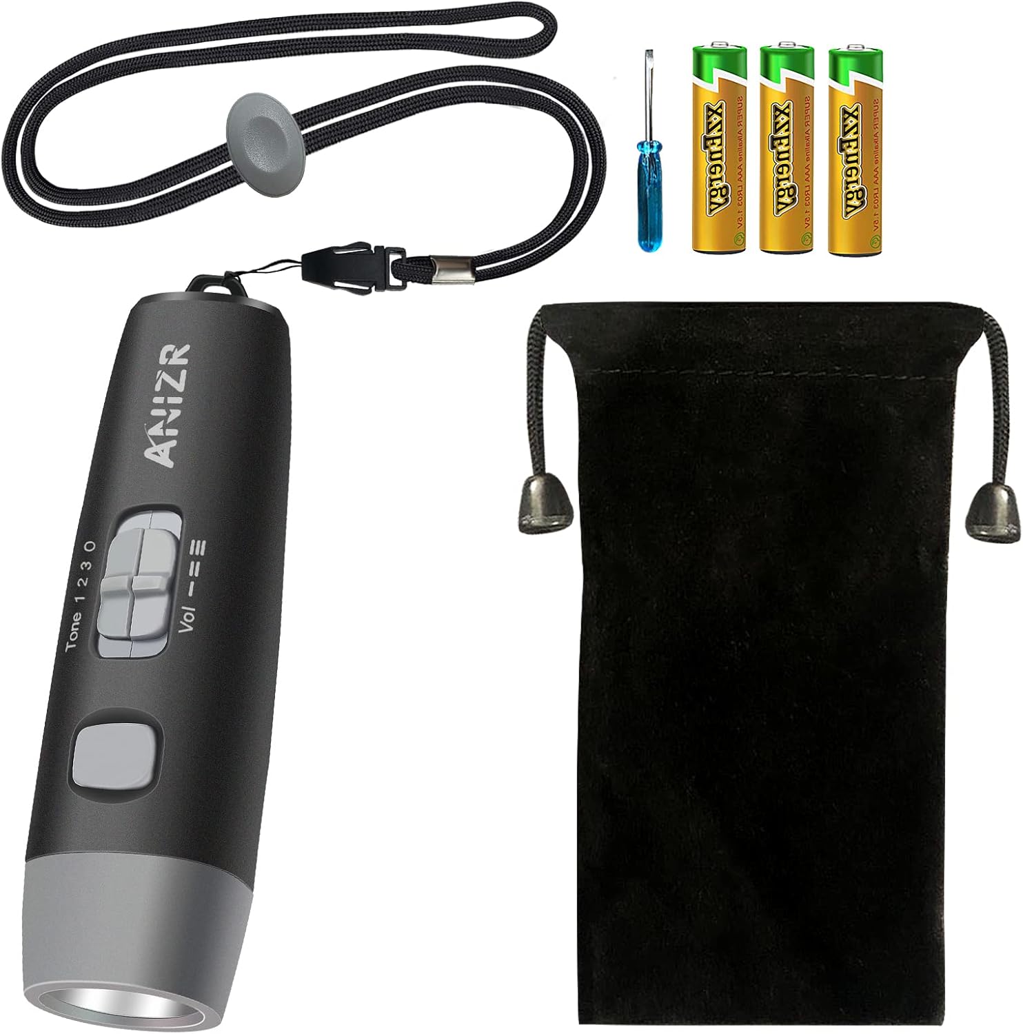 ANIZR Electronic Whistles with Lanyard,Adjustable 3 Tone & 3 High Volume Hand Emergency Whistle Basketball Referee Whistle for Coach,Teacher,Police,Outdoor Camping Boating Hiking(with Battery)