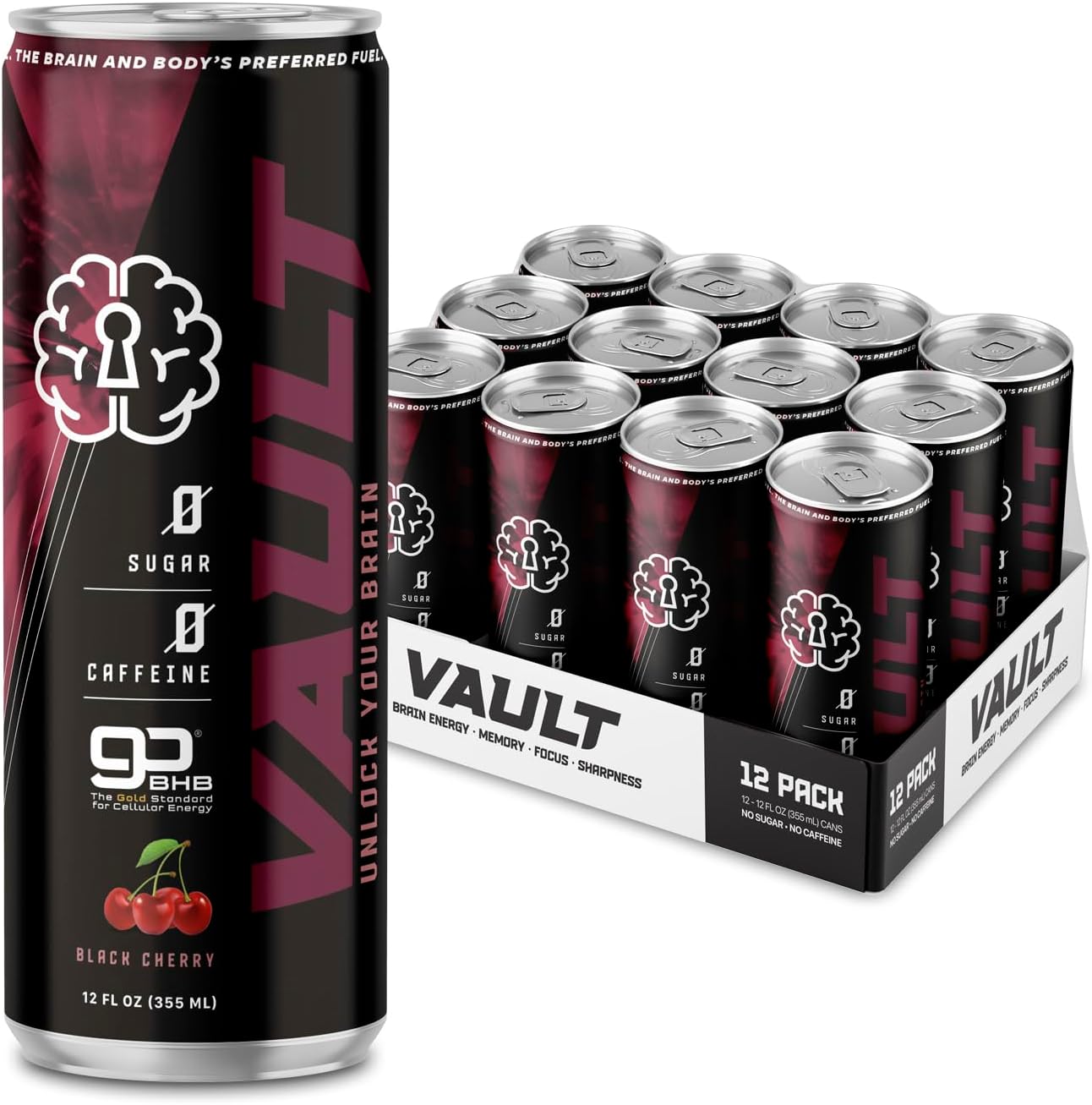 VAULT Caffeine Free Brain Energy Drink Nootropic for