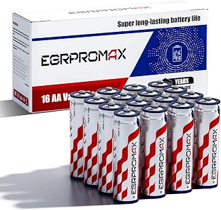 1.5V Lithium AA Rechargeable Batteries 16 Pack - 3600mWh High-Capacity Double A Battery with Constant Voltage for High-Drain Devices Like Cameras & Gaming Controllers