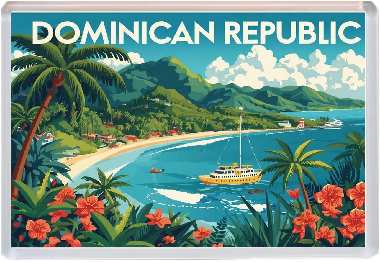 Baked Bean Store Multicolor Dominican Republic - Jumbo Artistic Fridge Magnet 96 X 67Mm Bbsfhm3177