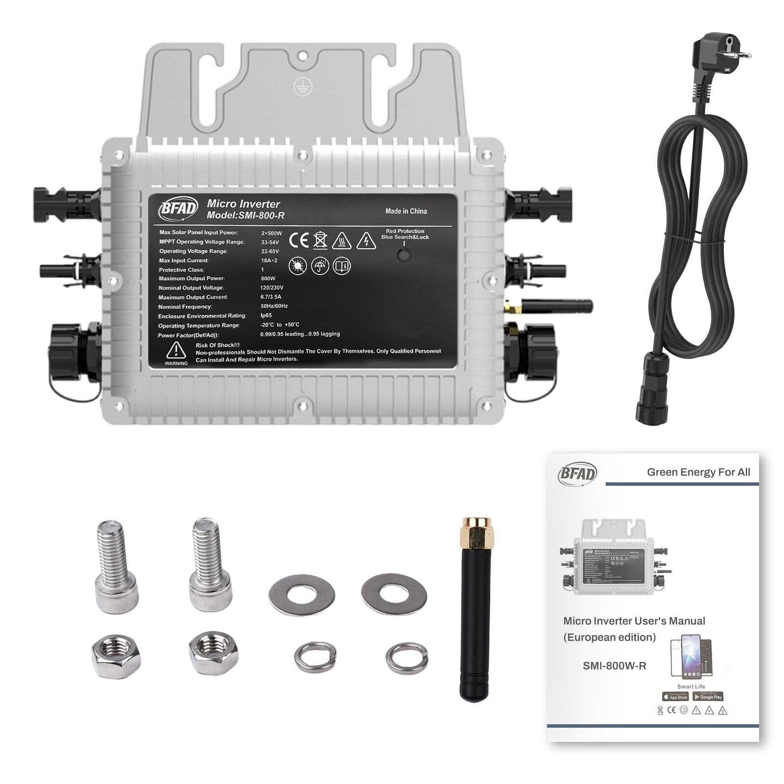 Buyweek 800w MPPT PV micro inverter solare collegato alla rete con sistema di monitoraggio del telefono cellulare WIFI, livello di protezione IP65 (SMI-800W-R)