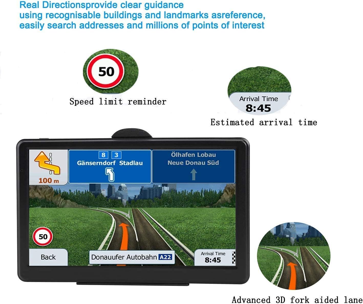 GPS Navigation for Car, Latest 2021 Map Touchscreen 7 Inch 8G 256M Navigation System with Voice Guidance and Speed ​​Camera Warning, Lifetime Free Map Update: GPS & Navigation