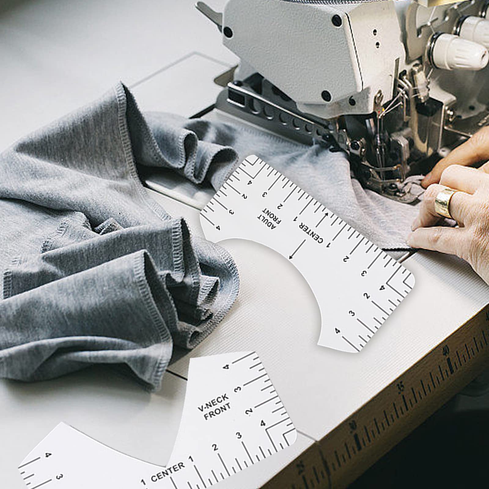 Set 12 Righelli Per Allineamento T-Shirt - PVC Pieghevole, Per Termopressa E Serigrafia, Con Metro - Foto 3