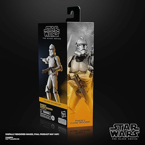 Miniatura 9 de STAR WARS The Black Series Phase II Clone Trooper, The Clone Wars - Figuras de acción de 6 pulgadas, a partir de 4 años
