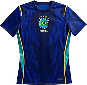 Camiseta Seleção Brasil Azul Marinho Unissex Dry Fit – Esportiva Confortável.